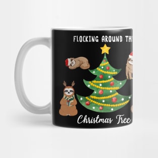 Sloth Flocking Around Christmas Tree Mug